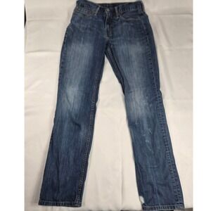 Levi's 514 Jeans Straight Fit Dark Wash Denim Tag 32x34 Measure 31x32 distressed